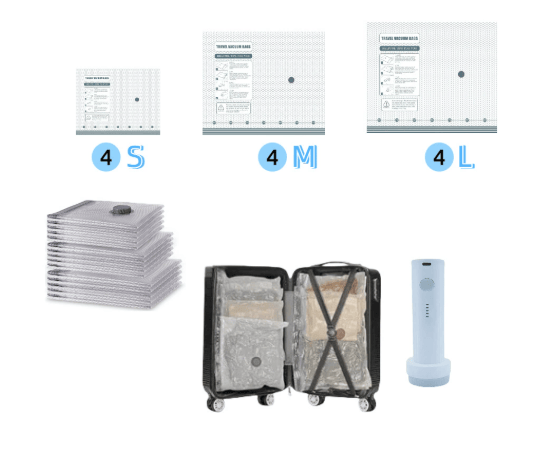✈️ Travel Must-Have: X7 Vacuum Compression Bags ⚡ Cordless Electric Sealer Saves Up To 80% Space
