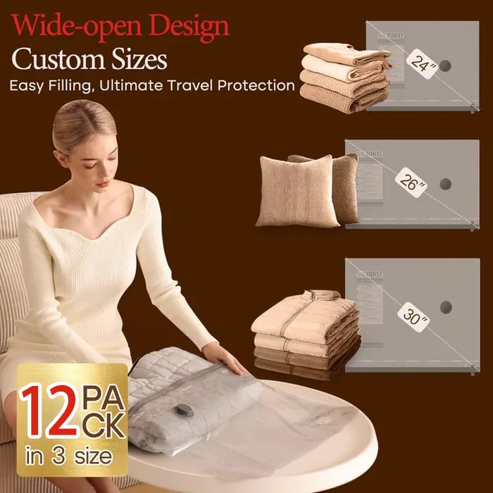 ✈️ Travel Must-Have: X7 Vacuum Compression Bags ⚡ Cordless Electric Sealer Saves Up To 80% Space
