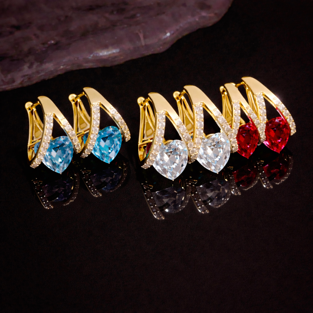 Germanium Crystal Earrings – Elegant Sparkle With A Unique Stone Design