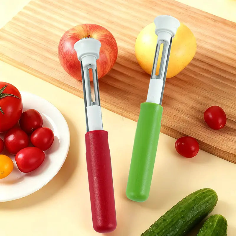 🔥🔥2026 HOT SALE🥳💞50K+ SOLD!🔪 The 2-in-1 Kitchen Hero: Core & Peel with a Twist. Stainless Steel Fruit Tool! 🍎⏱️