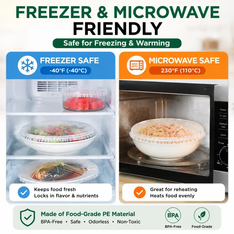 🔥Limited Time 50% Off✨ 100PCS Disposable Stretch Food Covers for Bowls & Plates