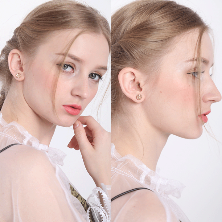 Germanium Stone Stud Earrings | Elegant Everyday Accessory for Women & Men