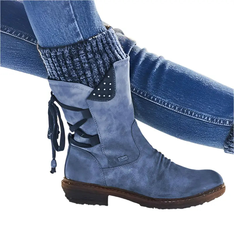 🔥 Women's Winter Low Barrel Orthotic Bow Support Wool Warm Boots