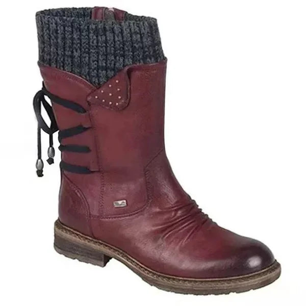 🔥 Women's Winter Low Barrel Orthotic Bow Support Wool Warm Boots