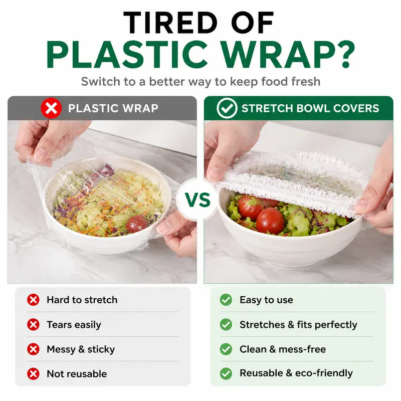 🔥Limited Time 50% Off✨ 100PCS Disposable Stretch Food Covers for Bowls & Plates