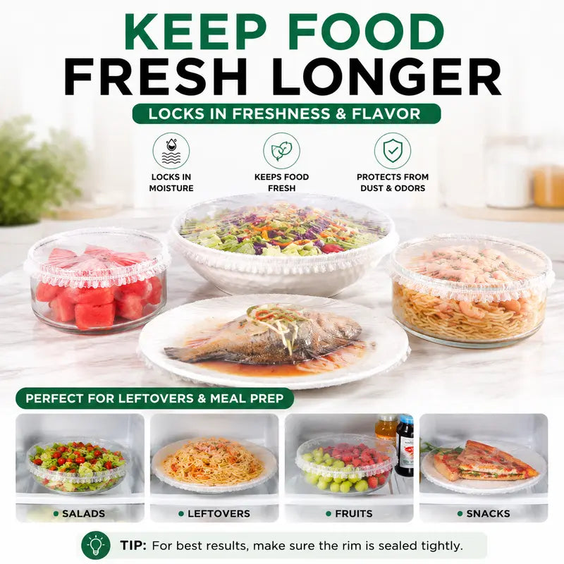 🔥Limited Time 50% Off✨ 100PCS Disposable Stretch Food Covers for Bowls & Plates