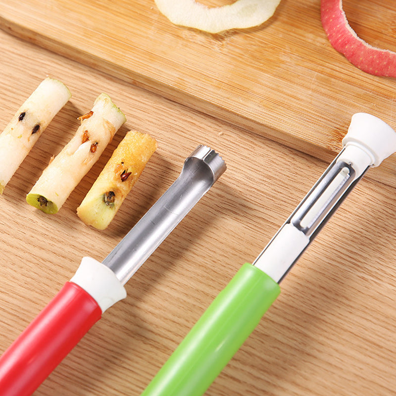 🔥🔥2026 HOT SALE🥳💞50K+ SOLD!🔪 The 2-in-1 Kitchen Hero: Core & Peel with a Twist. Stainless Steel Fruit Tool! 🍎⏱️