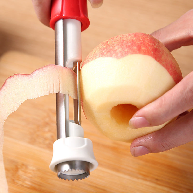 🔥🔥2026 HOT SALE🥳💞50K+ SOLD!🔪 The 2-in-1 Kitchen Hero: Core & Peel with a Twist. Stainless Steel Fruit Tool! 🍎⏱️