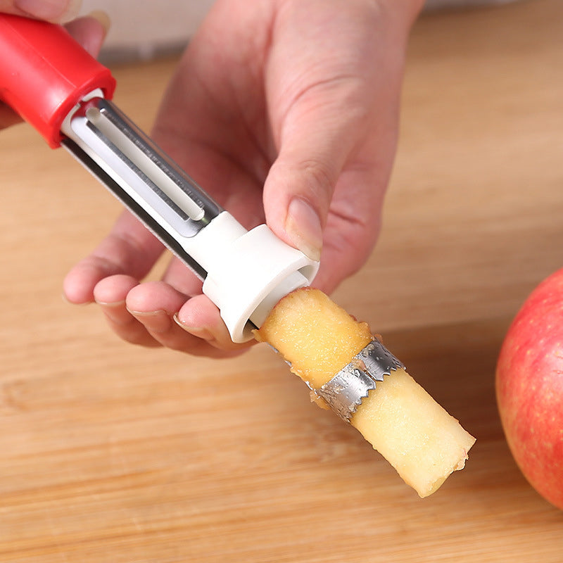 🔥🔥2026 HOT SALE🥳💞50K+ SOLD!🔪 The 2-in-1 Kitchen Hero: Core & Peel with a Twist. Stainless Steel Fruit Tool! 🍎⏱️