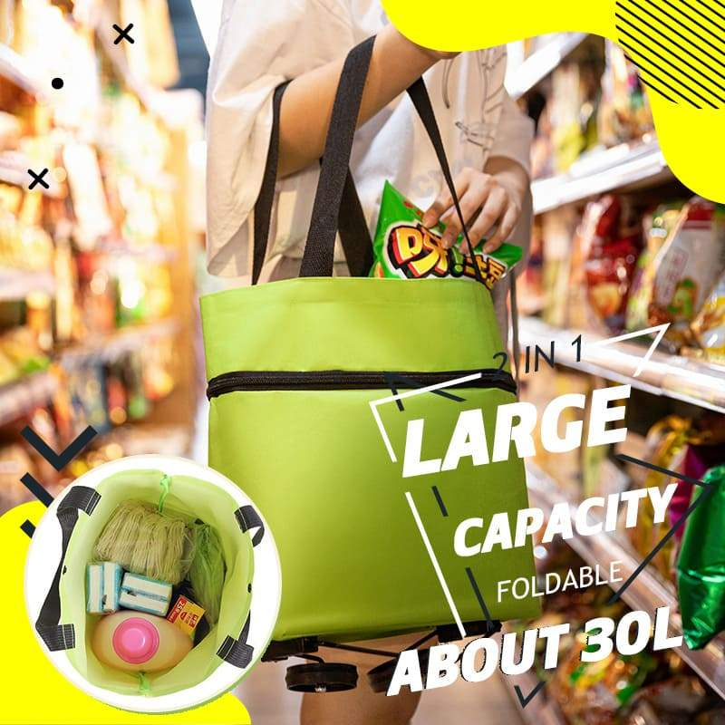 🔥 SHOPPING MADE EASY - 🛍️ Foldable 2-in-1 Shopping Bag